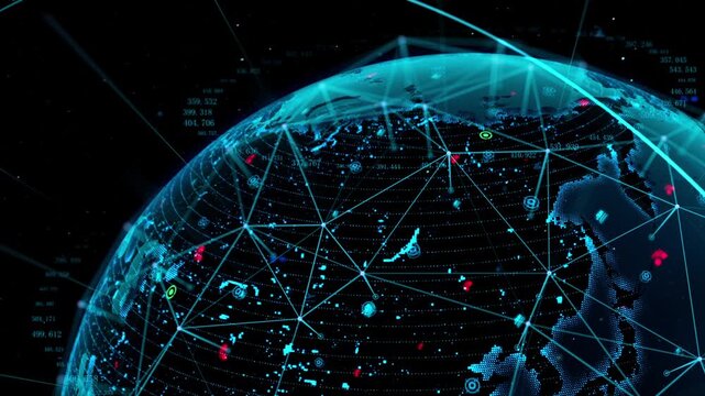 blue technology earth background