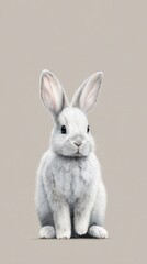 Obraz premium calm baby bunny serene look, pastel tones