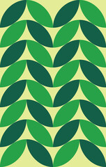Design wall art leaf green unique abstract