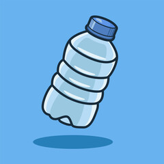 Cartoon Plastic Water Bottle Illustration. Mineral Water Drink Icon for Health and Hydration.
