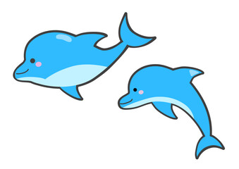 かわいいイルカの親子