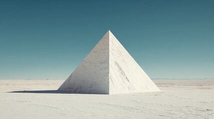 White Pyramid In Desert Landscape