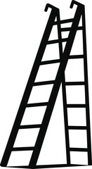 Ladder leaning against wall