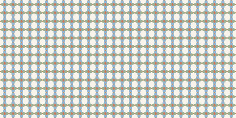 Petal Lattice Pattern – Cream Dusty Blue Sage Terracotta Background