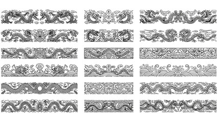 Obraz premium Collection of black and textured strips