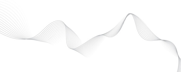 Abstract minimal clean wavy gray line flowing particles future technology concept abstract wave curve lines banner background.	