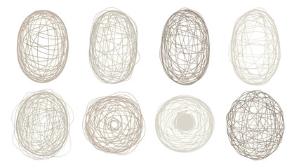 Collection of wireframe eggs