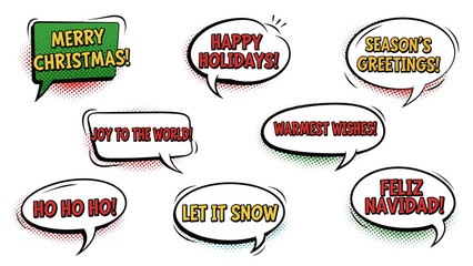 Collection of christmas speech bubbles
