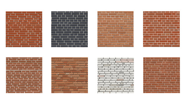 Set of various brick wall textures