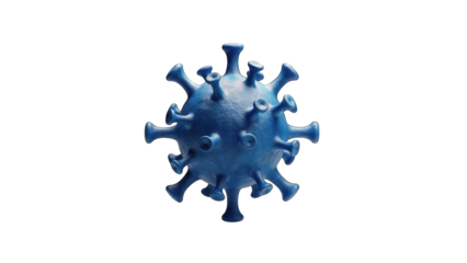 3D Render of a Blue Coronavirus on White Background