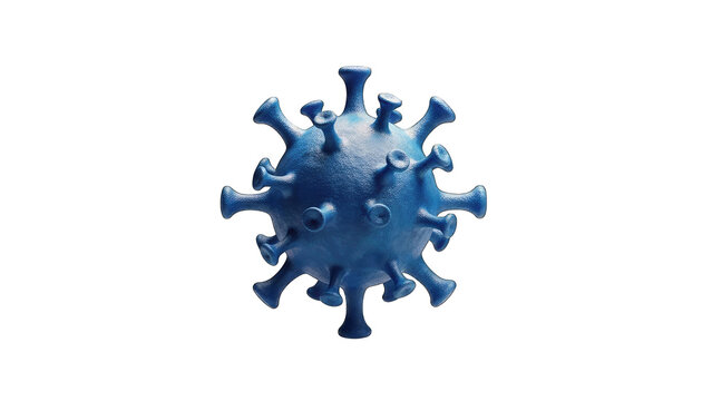 3D Render of a Blue Coronavirus on White Background - Powered by Adobe