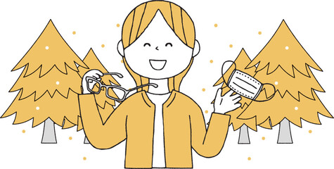 花粉症を克服した女性単色