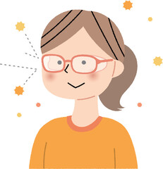 花粉保護メガネをした女の子