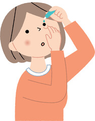 目薬を指す女性