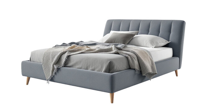 Contemporary bed an isolated background.