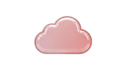 Pink Cloud Icon on White Background
