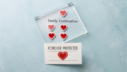 Heart Shapes Represent Love and Family Continuity with Message of Protection on Elegant Background in Soft Colors