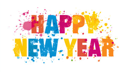 Bold block letters Happy New Year vector