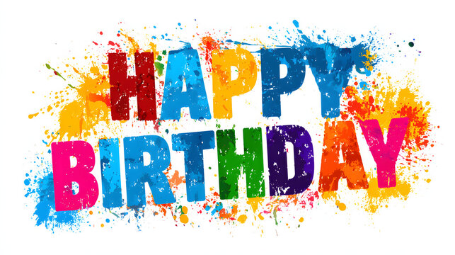 Bold block letters Happy Birthday vector