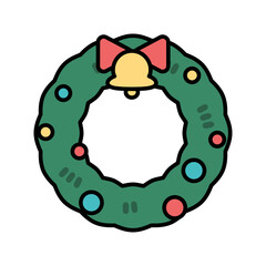 Simple Christmas Wreath Illustration
