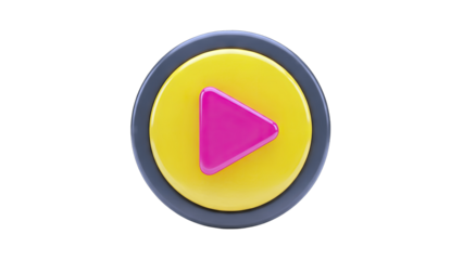 Play Button Icon: Pressing Play on a White Background