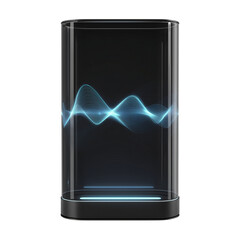 Floating voice assistant display with audio wave interface Isolated on a transparent background