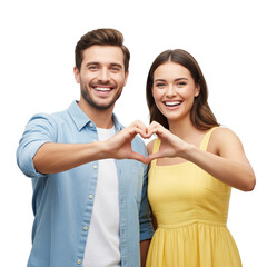 happy young couple holding hands