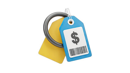 Price Tags with Dollar Sign and Barcode - Financial Concept