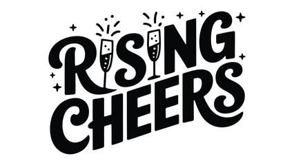Rising Cheers: A celebratory graphic that conveys a sense of celebration and shared happiness, evoking feelings of joy, achievement and good times.
