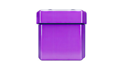 Purple Box Isolated on White Background