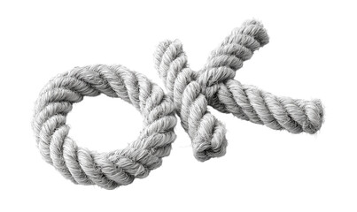 OK written using thick rope typography coiled and curved isolated on transparent background