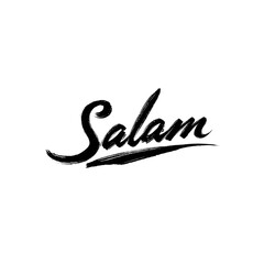Salam in thick black Arabic-inspired script font elegant style isolated on transparent background