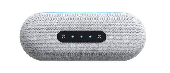 Voice assistant interaction panel with speaker grille design Isolated on a transparent background