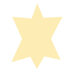 Minimal abstract yellow star shape on light background, clean playful illustration ideal for icons, stickers, children designs, branding, and digital projects.