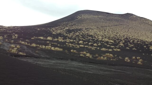 Volcanic desert landscape of Ura Sabaku on Mount Mihara, Izu Oshima Island, Japan
