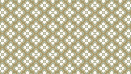 Classic Quatrefoil Floral Geometric Pattern: A Seamless Vector Background with Repeating Olive Green and Cream Ornamental Motifs for Elegant Interior Decor, Wallpapers, and Textile Prints