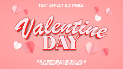 valentine day text effect vector editable