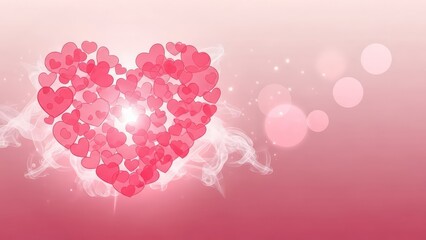 Vibrant pink heart with sparkling background
