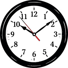 Simple clock icon set with hour, minute and second hands minimalist flat vector