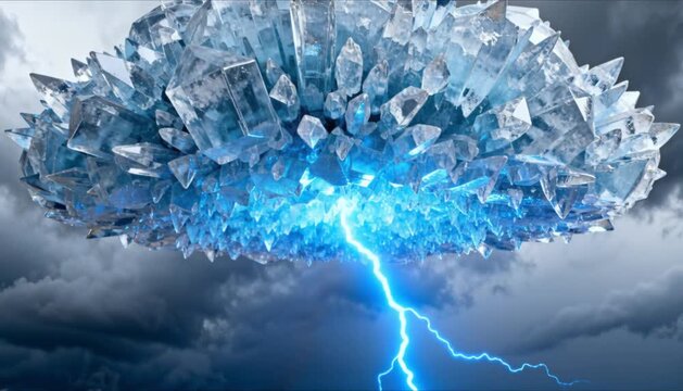 charged ice particles thundercloud blue lightning strike perfect for static electricity day