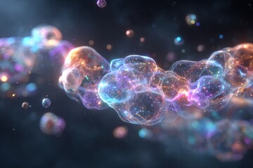 Abstract Colorful Particle Design With Fluid Motion