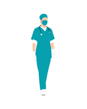 Flat vector people and illustration, man with medical profession outfit