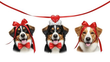 Adorable dogs dressed for Valentine's Day celebration
