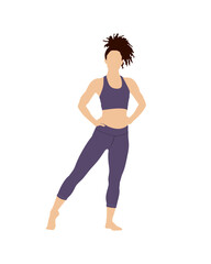Flat vector people and illustration, woman with sport exercise outfit