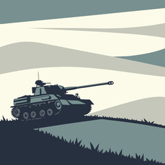 Tank in snowy landscape © Mamun