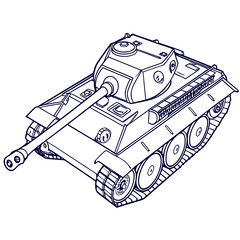 Illustrated military tank © Mamun