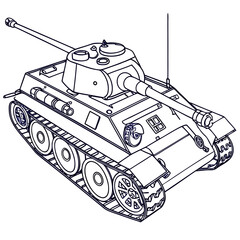 Illustrated military tank © Mamun