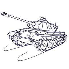 Illustrated military tank © Mamun