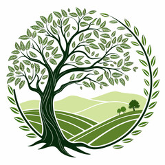 Lush green tree in a serene landscape © Mamun