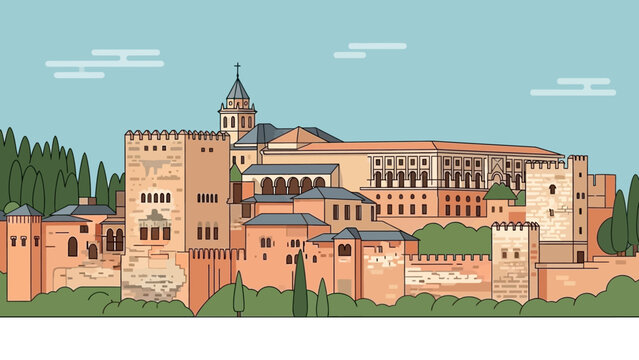 Alhambra Palace Granada Spain Landmark Architecture.